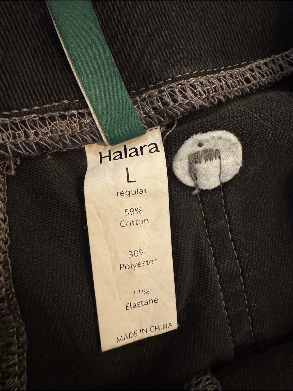 Halara Flex™ High Waisted Crossover Pocket Washed Blk Casual Flare Jeans, size L - Picture 11 of 12